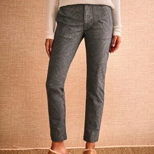 Cabi Milly Pants Size 14 Subtle Zebra Print Gray Slim Fit Straight Leg 4895